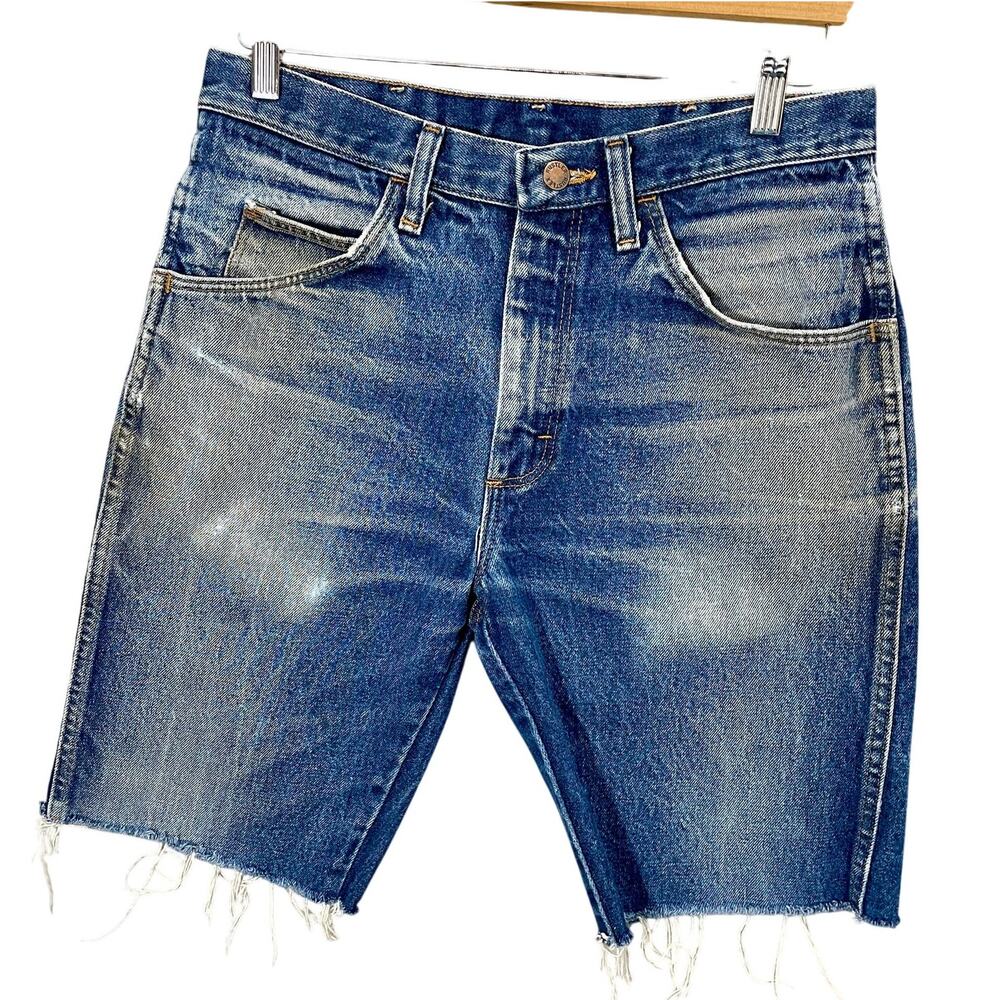 Vintage 90s Rustler Men's Cutoff Shorts Denim Jean Shorts Jorts Raw Hem 32x10